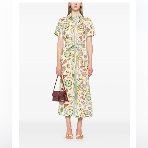 Alemais Arcade Printed Linen Maxi Shirt Dress Multicoloured - Picture 1 of 11